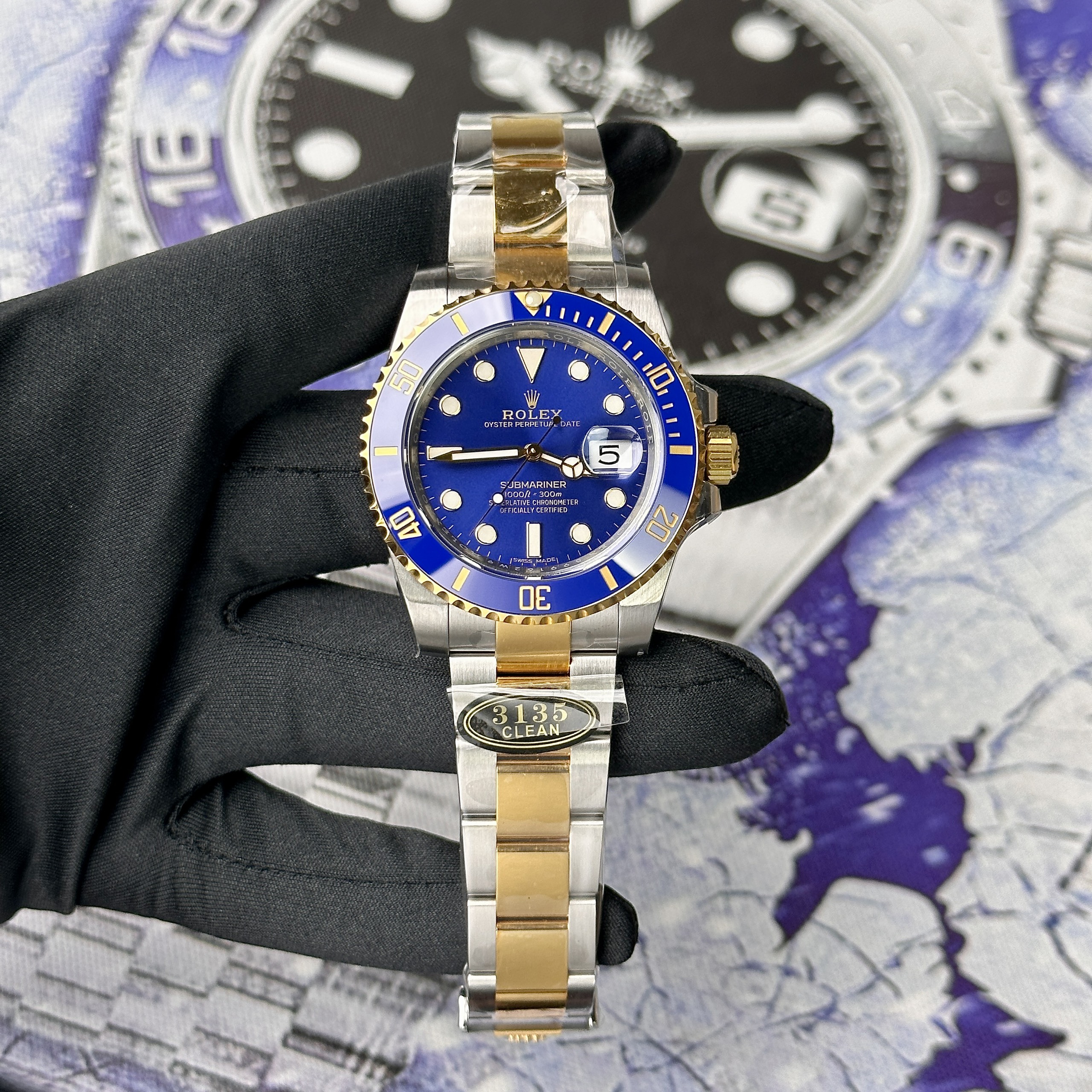 Đồng Hồ Rolex Submariner Mặt Số Xanh Dương Replica 11 Clean Factory 40mm