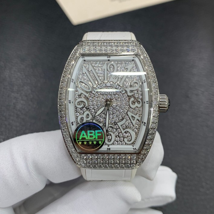 Đồng hồ Franck Muller V32 nữ siêu cấp ABF Thụy Sỹ màu vàng đính full đá 36mm 