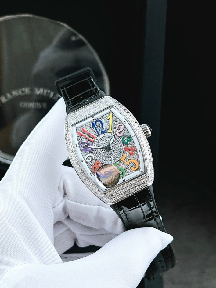 Đồng hồ Franck Muller V32 Vanguard Full Diamond nữ siêu cấp 36mm 