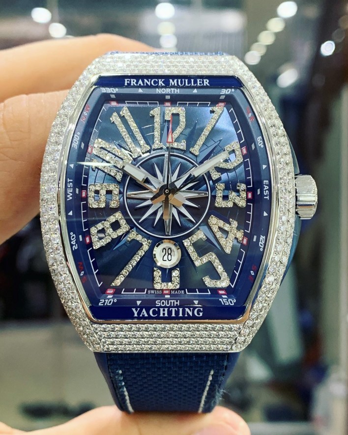 Đồng hồ Franck Muller nam siêu cấp FM V45 Vanguard Yachting Diamond Replica 1:1 