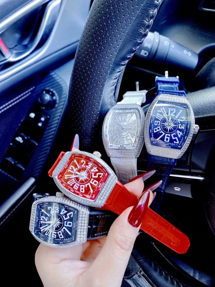Đồng hồ Franck Muller V32 Stell Custom Diamond nữ Super Fake 1:1 36mm 