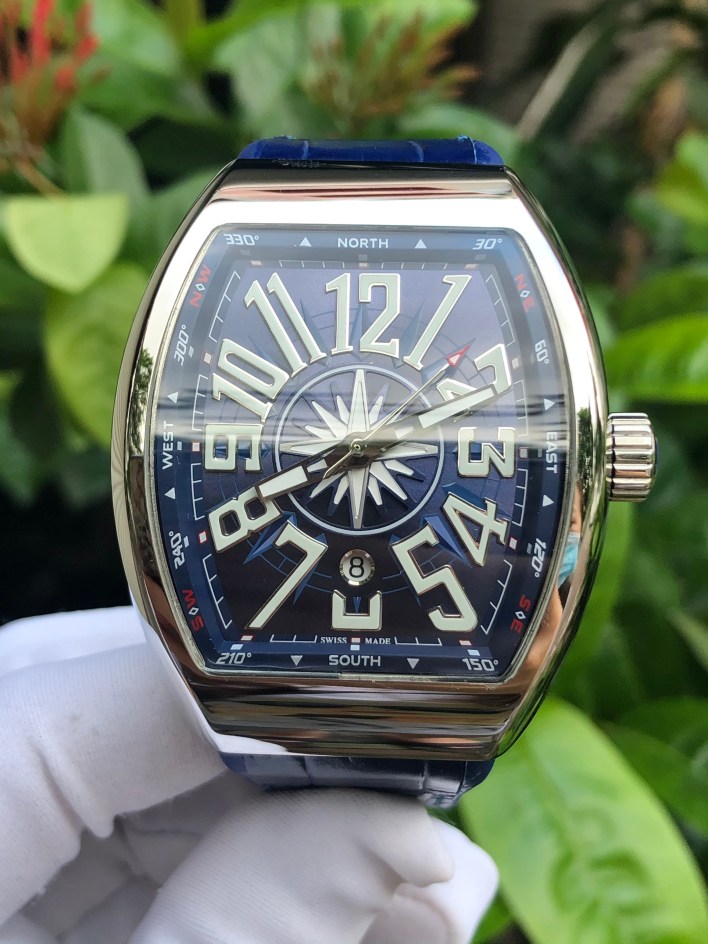 Đồng hồ Franck Muller nam siêu cấp Nhật FM V45 SC DT màu xanh dương Fake 1:1 