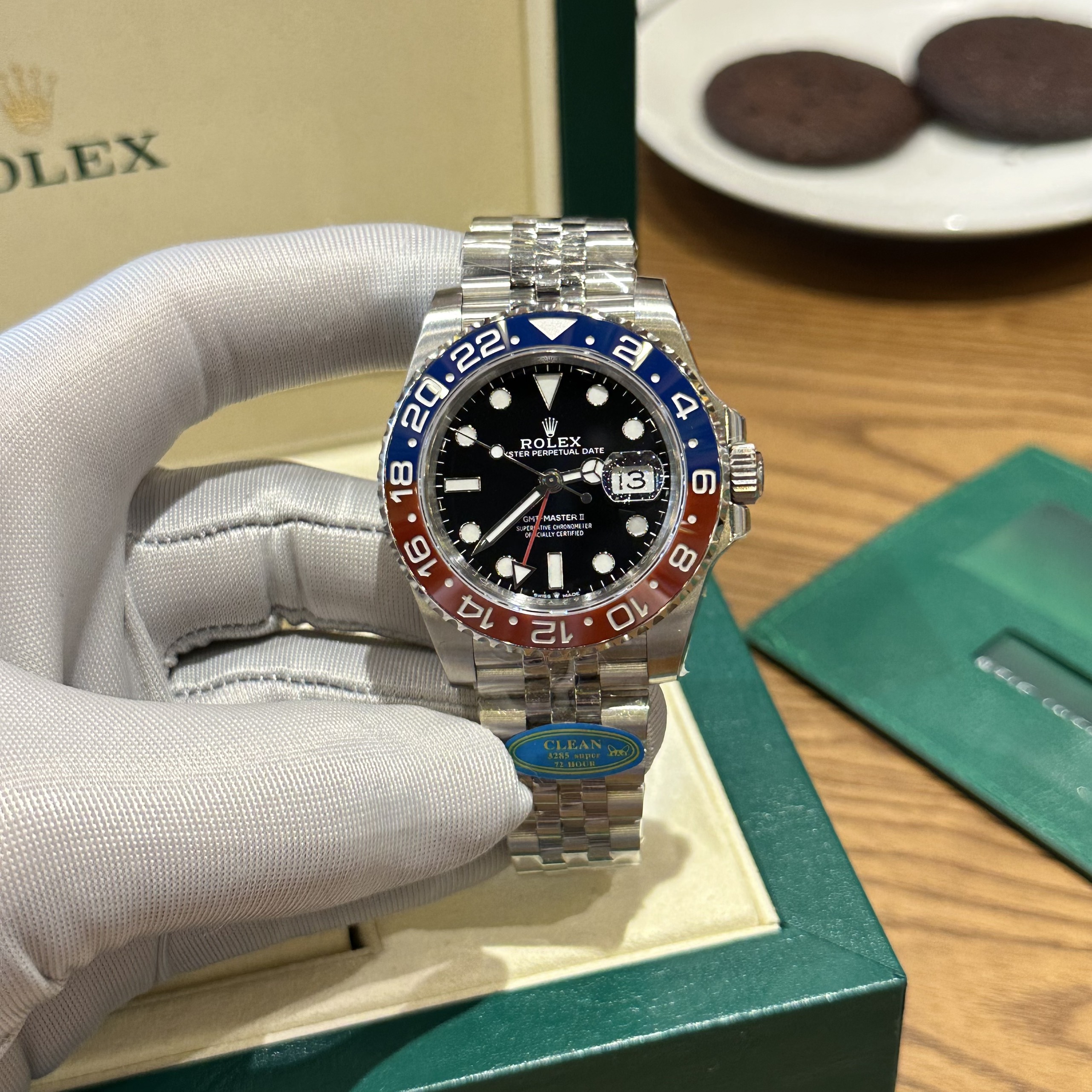 Đồng hồ GMT-Master ll Pepsi Dây Jubilee Replica 11 Clean Factory 40mm