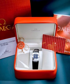 Đồng hồ Omega Constellation Quadra Quartz Dây Da Fake Cao Cấp 22x28mm 