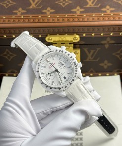 Đồng hồ Omega Speedmaster chế tác vỏ gốm trắng nhà máy N1 Replica 1:1 44mm 
