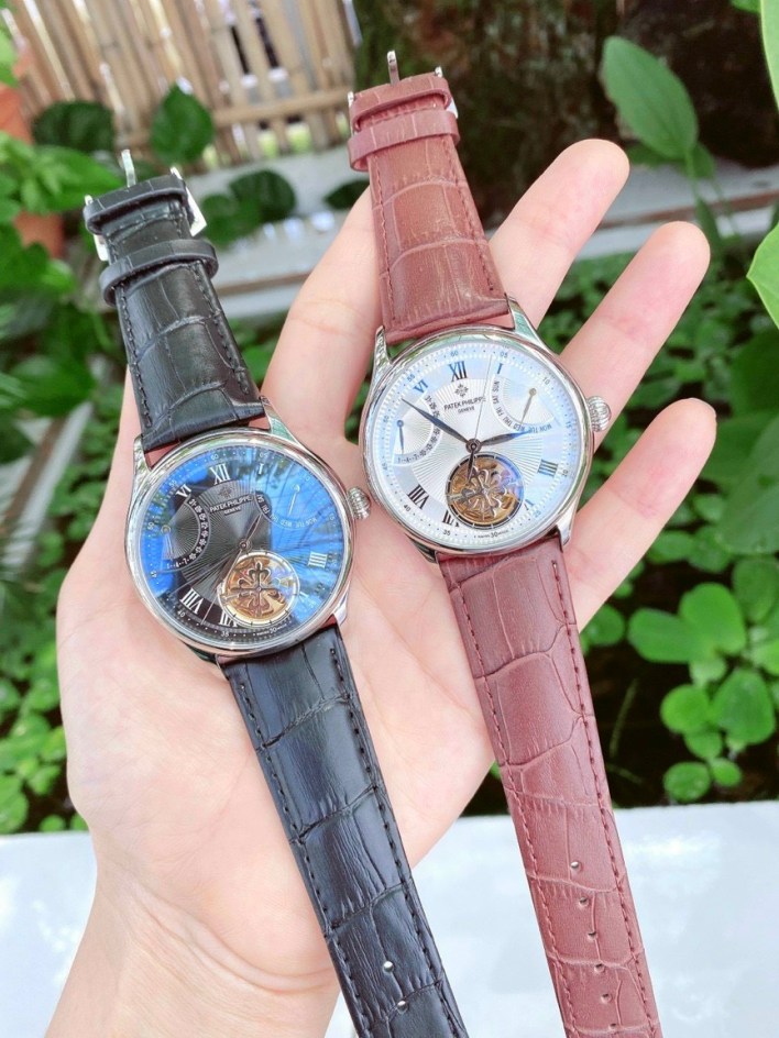 Đồng hồ Patek Philippe cơ lộ máy nam dây da lịch lãm 2020  