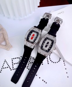 Đồng hồ Richard Mille RM007 nữ đính full đá máy Nhật màu đen 36mm 