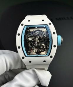 Đồng hồ Richard Mille RM055 Bubba Watson Rep 11 cao cấp vỏ gốm trắng BBR factory 45mm 