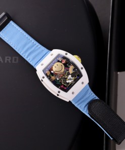 Đồng hồ Richard Mille Rep 1:1 RM88 Smiley dây dù màu xanh dương 42mm 
