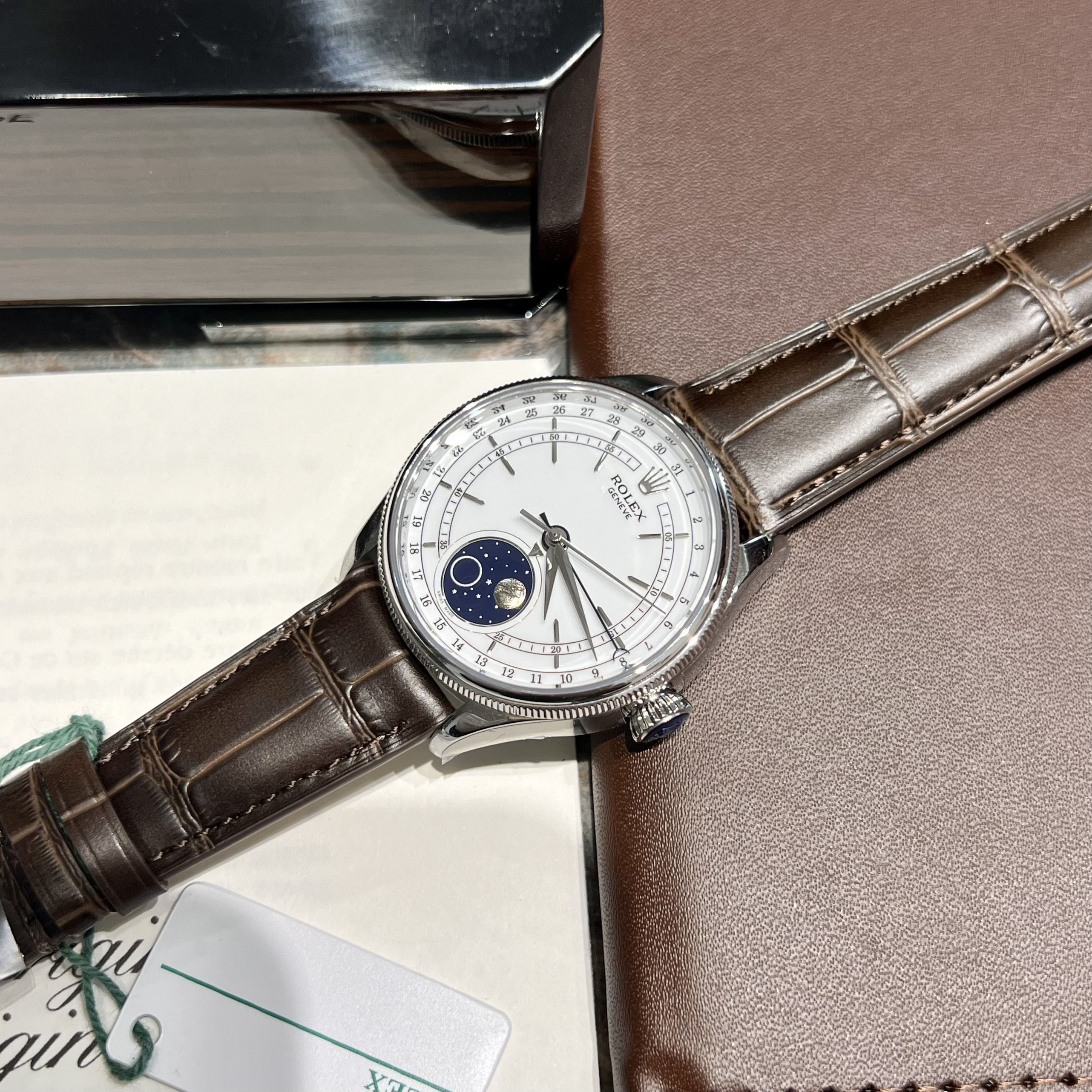 Đồng hồ Rolex Cellini Moonphase Replica cao cấp 39mm
