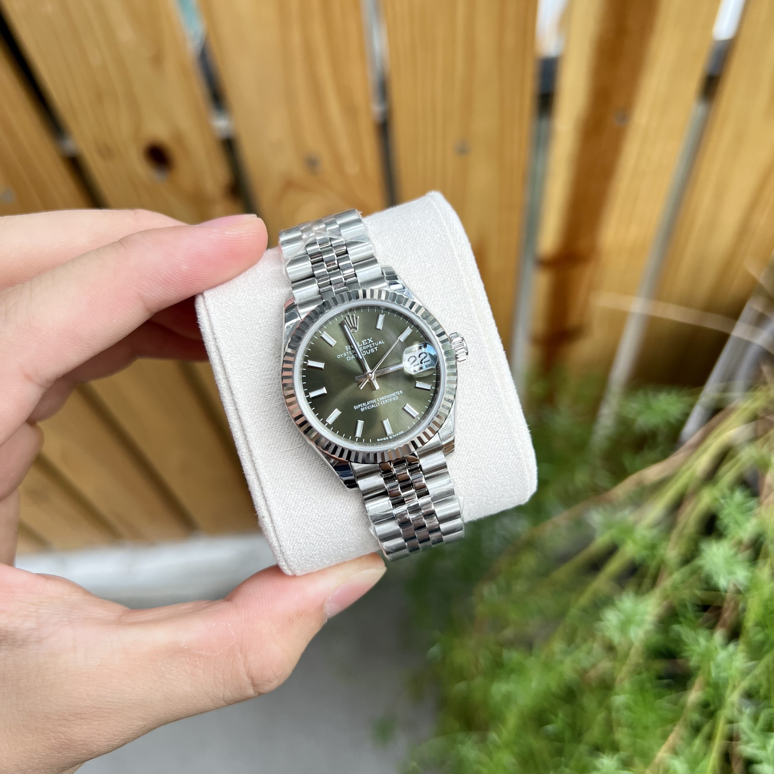 Đồng hồ Rolex DateJust nữ dial green Replica 11 EW Factory 31mm