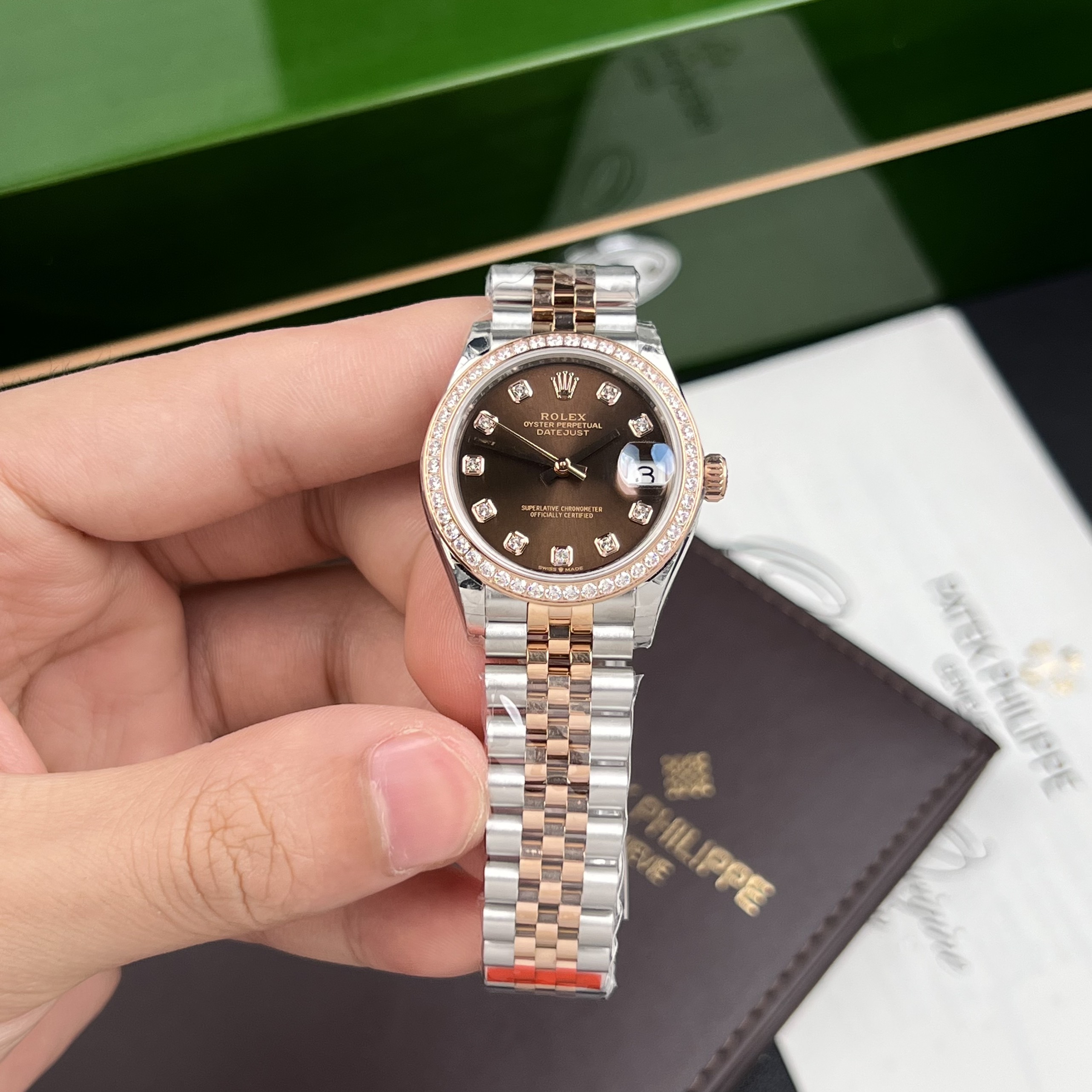 Đồng hồ Rolex Datejust Fake 11 mặt số Chocolate EW Factory 31mm