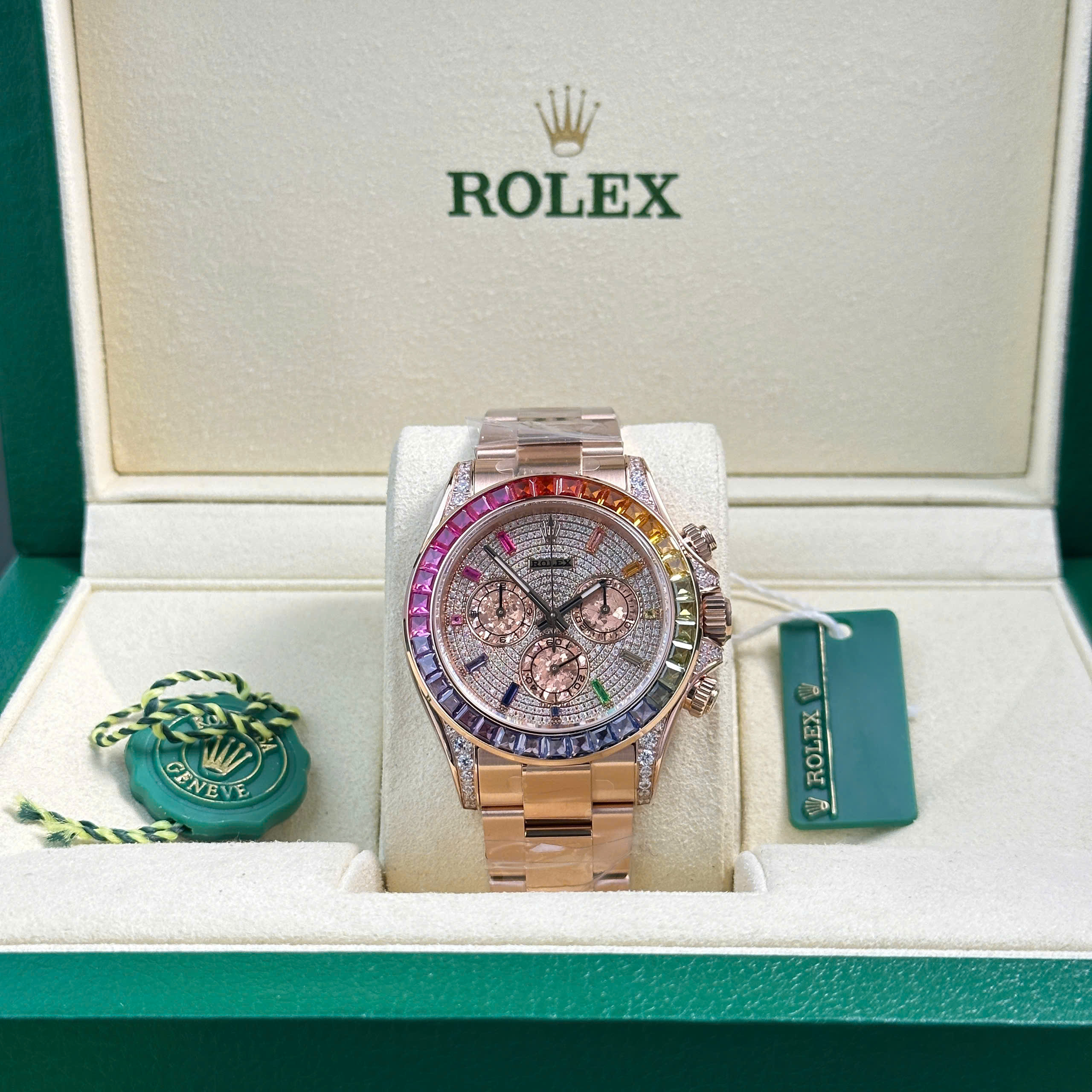 Đồng hồ Rolex Daytona Rainbow đính đá dây kim loại nhà máy BT Replica 40mm