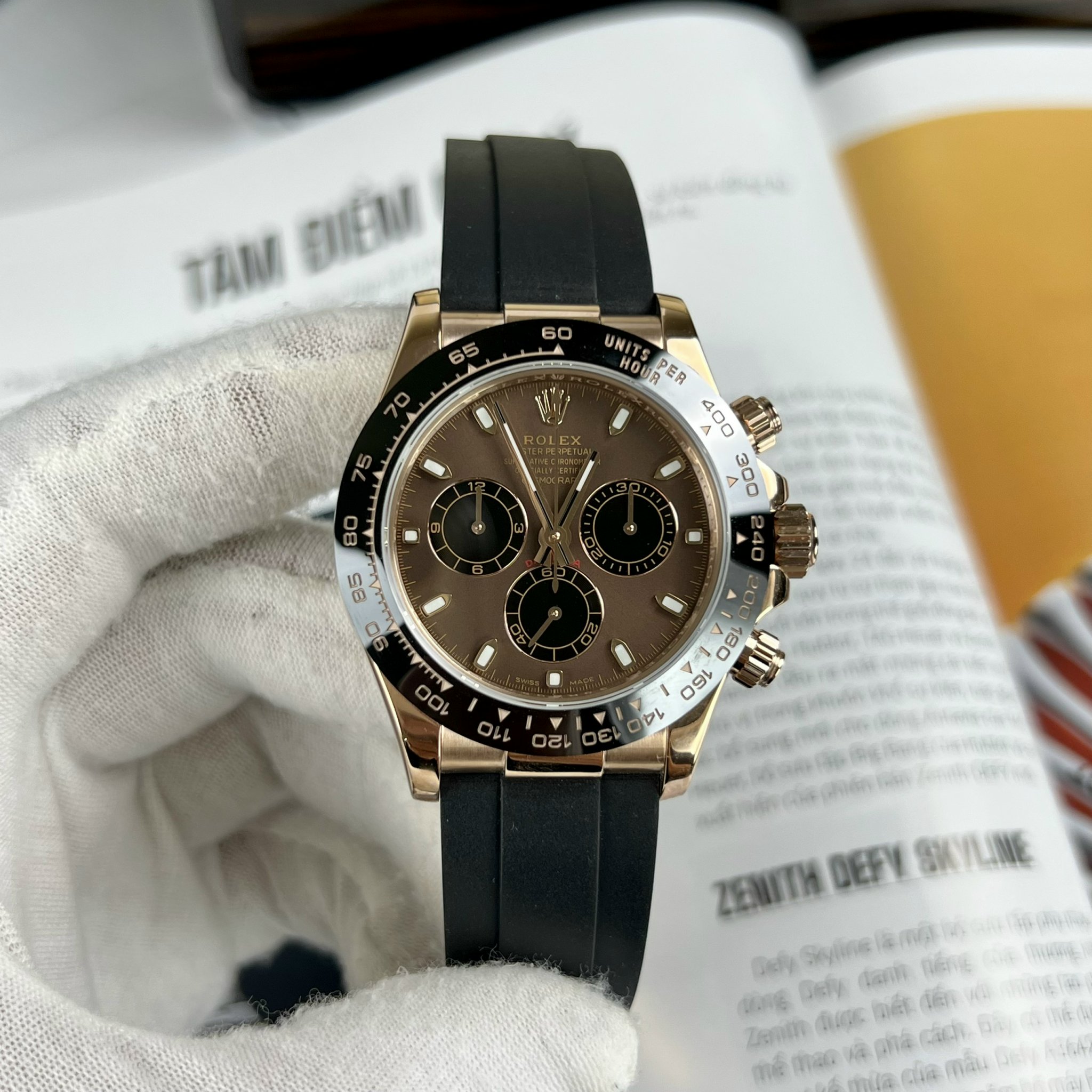 Đồng hồ Rolex Daytona Replica 1:1 mặt chocolate EW Factory 40mm