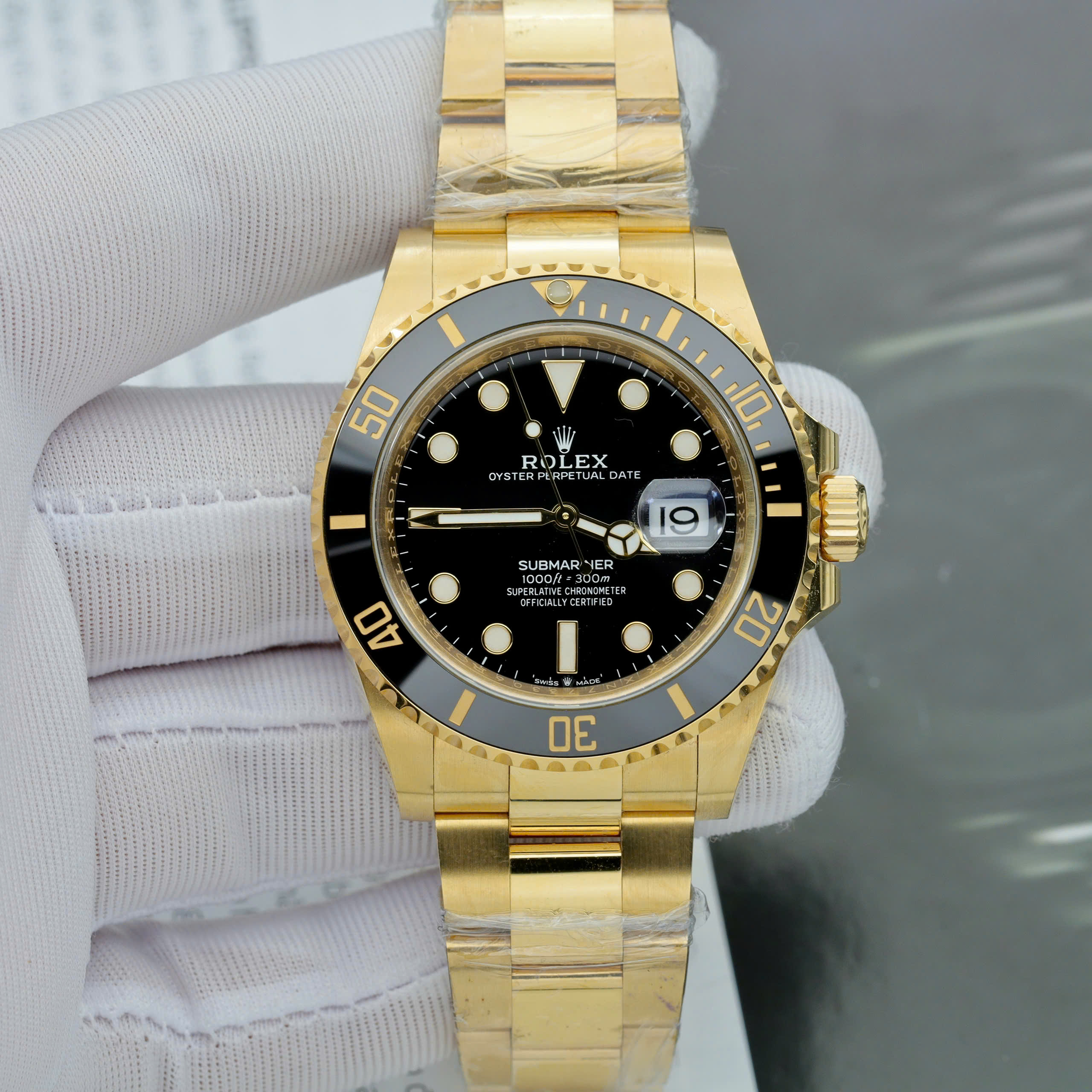 Đồng hồ Rolex Submariner Fake 11 mạ vàng mặt số màu đen 41mm