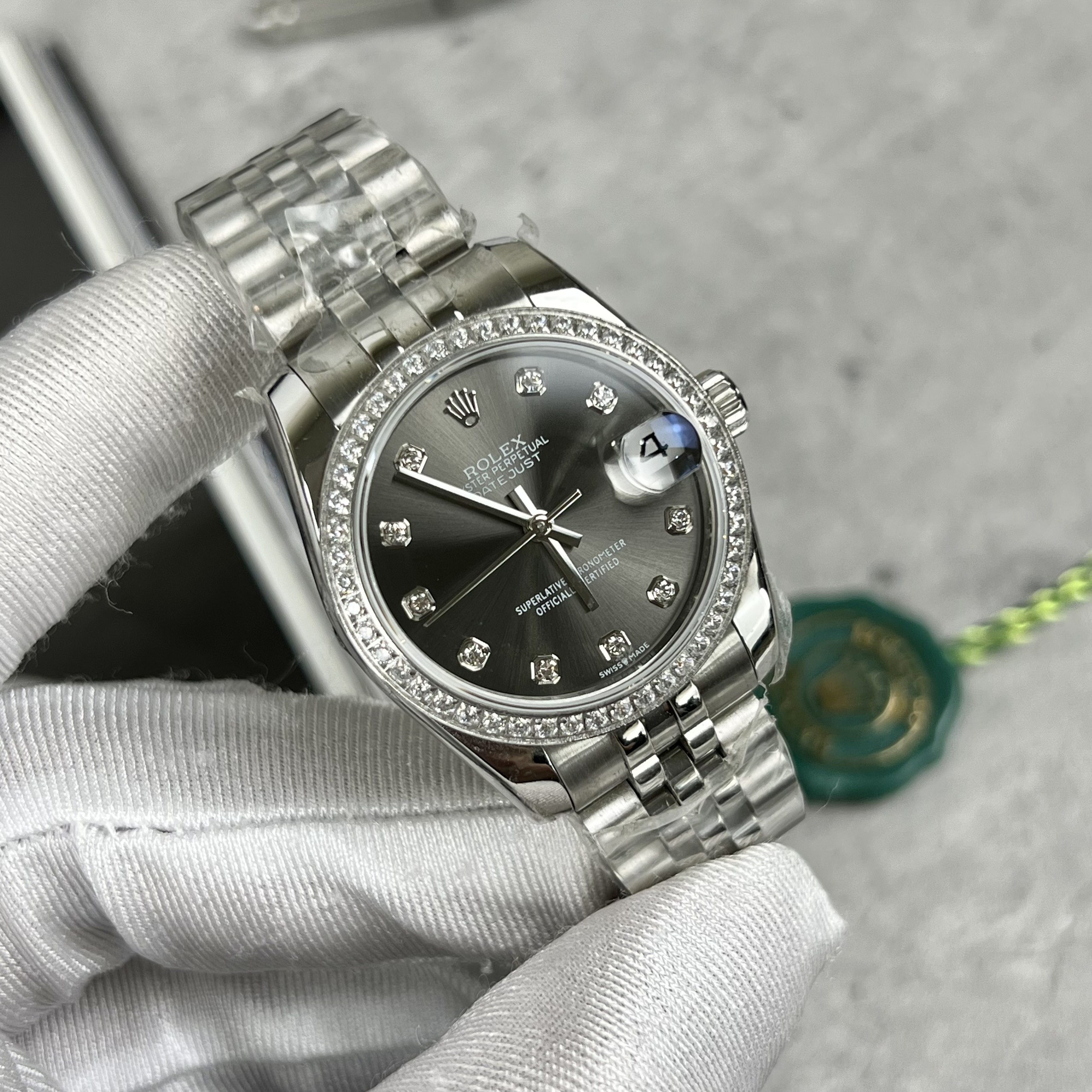 Đồng hồ nam Rolex DateJust Replica 1:1 nam đính đá EW Factory 41mm