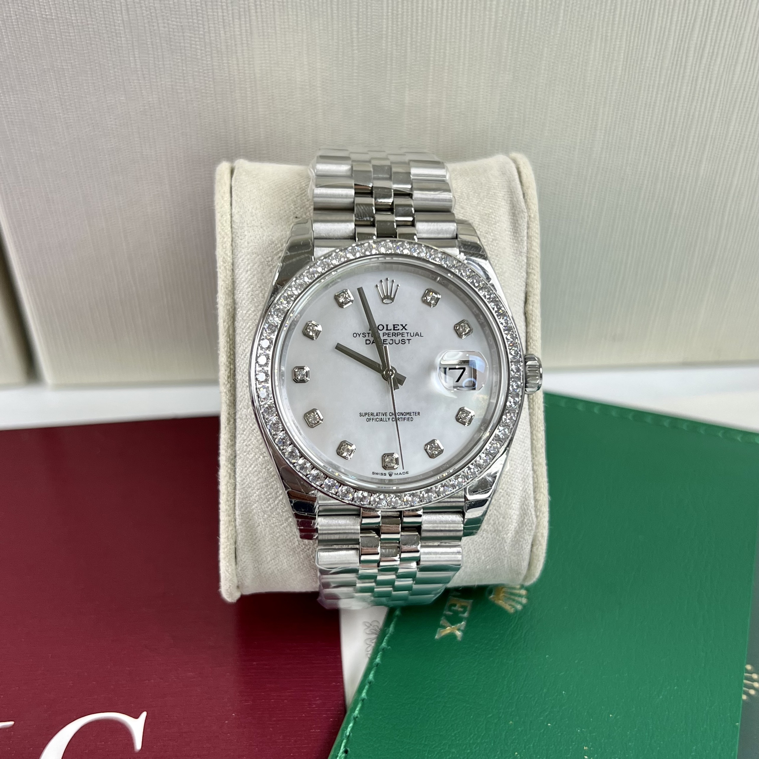 Đồng hồ nam Rolex DateJust mặt khảm xà cừ Rep 1:1 EW Factory 41mm
