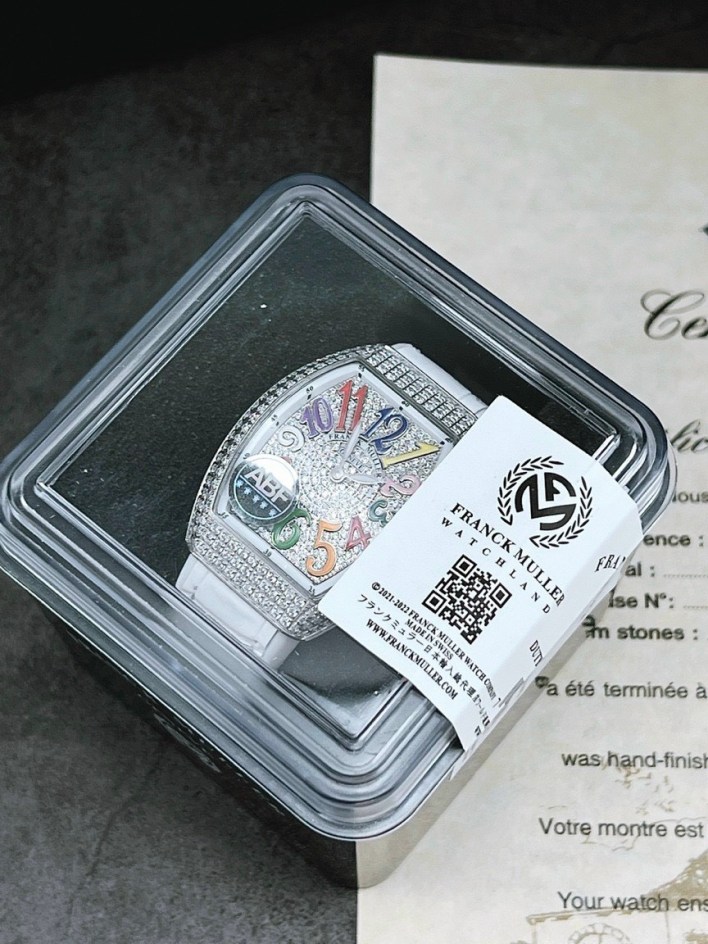 Đồng hồ nữ Franck Muller V32 Siêu cấp ABF Full Diamonds màu trắng 36mm 