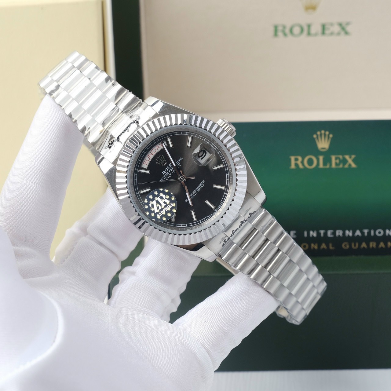 Đồng hồ nam Rolex Super Fake máy nhật Day-Date dây kim loại 40mm