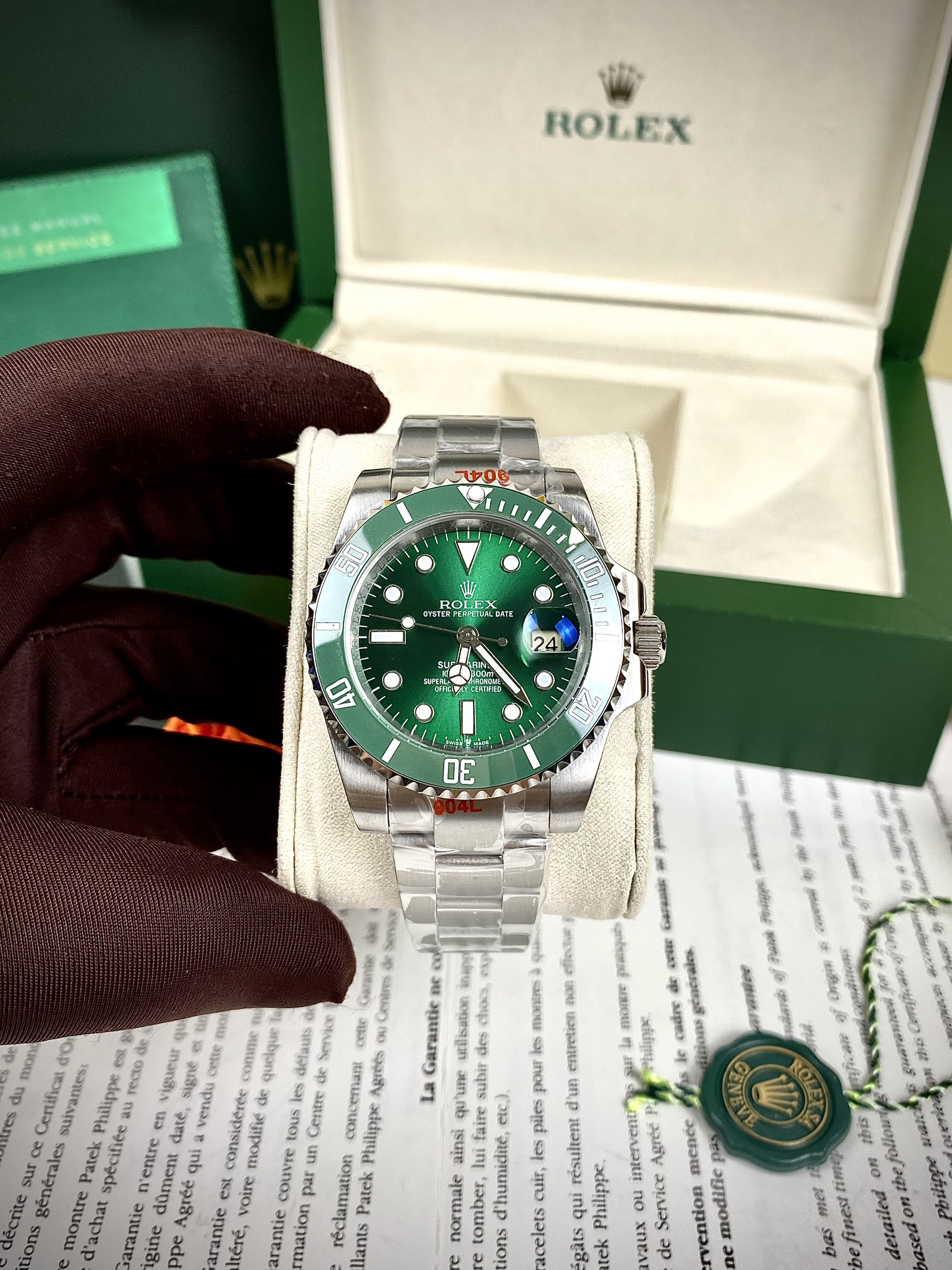 Đồng hồ nam Rolex Submariner Fake 11 máy cơ Nhật mặt xanh lá cây 41mm