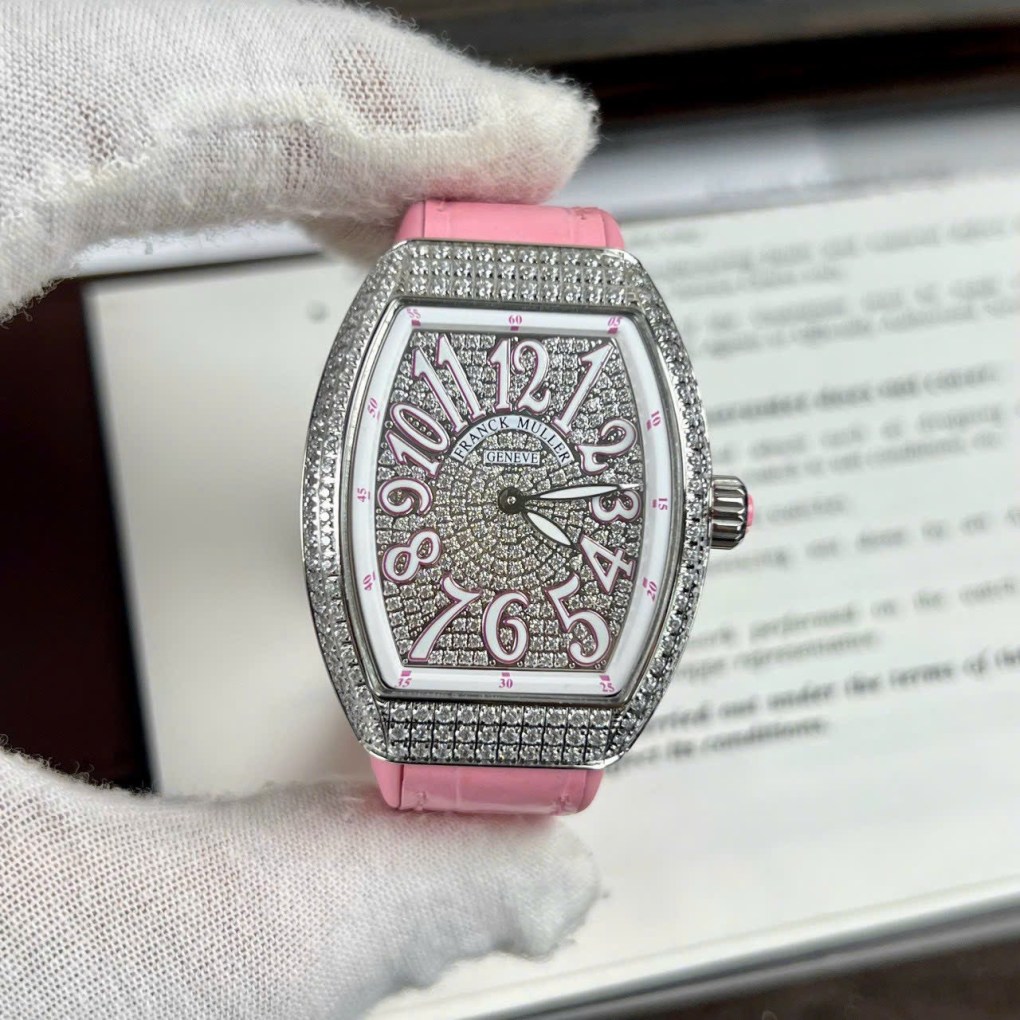 Đồng hồ nữ Franck Muller V32 ABF thuỵ sỹ màu hồng cá tính 36mm 