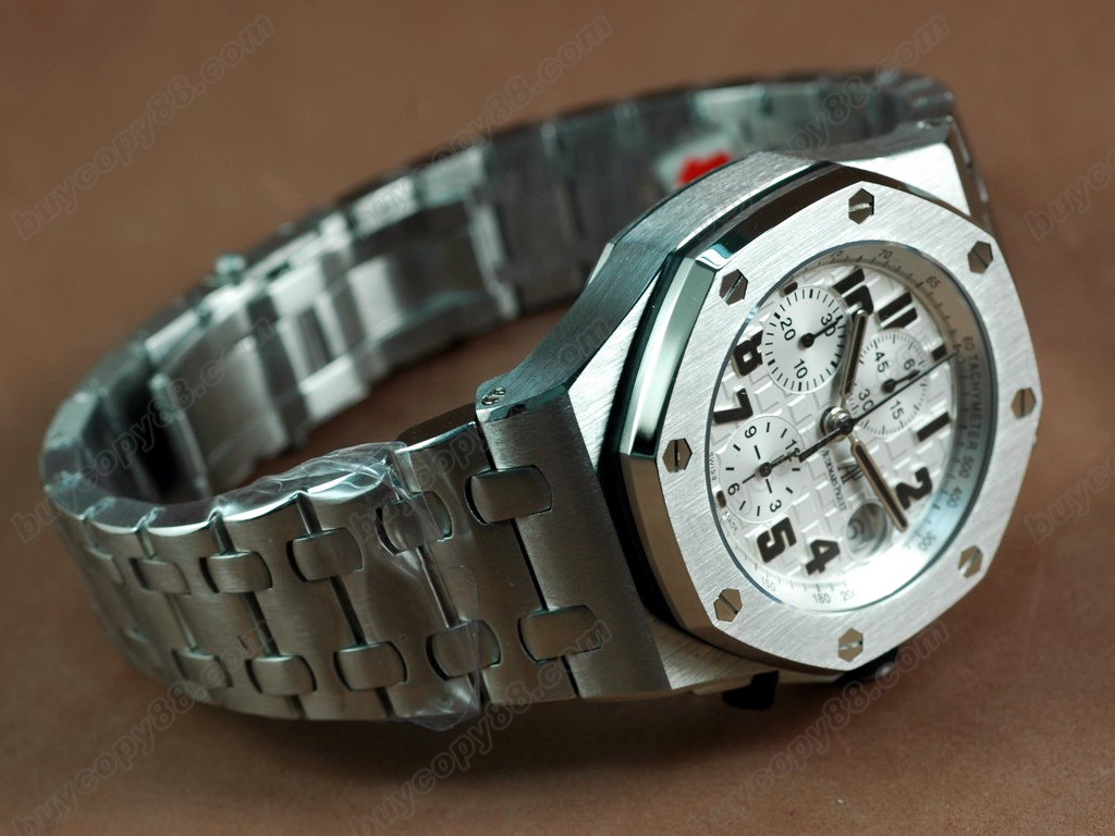 愛彼錶【男性用】Royal Oak Chronograph SS/SS White Asia7750自動機芯搭載5