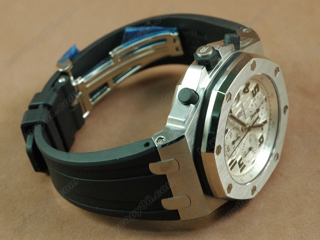 愛彼錶【男性用】Royal Oak Chronograph SS/RU White Asia7750自動機芯搭載8