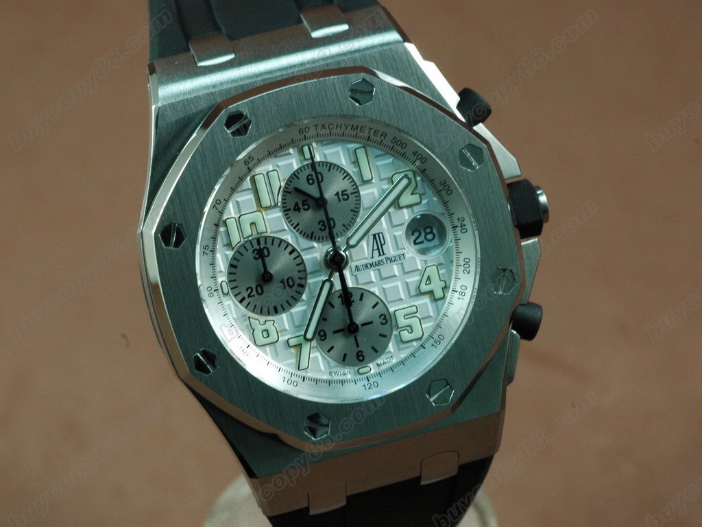 愛彼錶【男性用】Royal Oak Chronograph SS/RU White Asia7750自動機芯搭載14