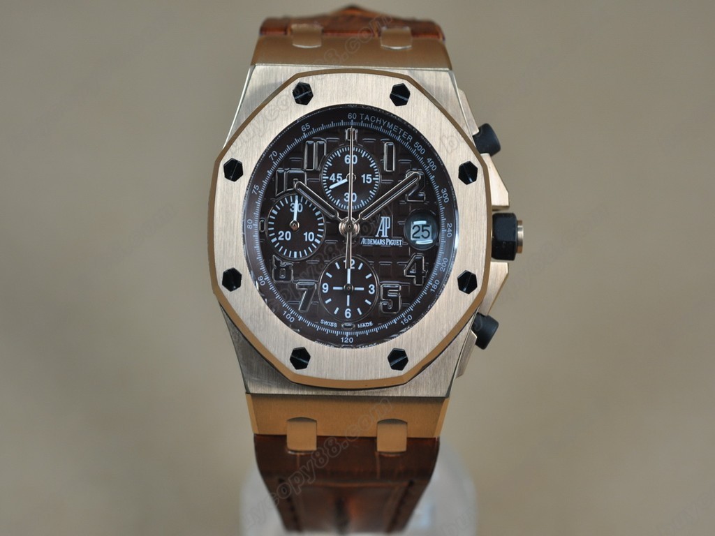 愛彼錶【男性用】 Royal Oak Chronograph RG/LE BrownAsia7750自動機芯搭載8