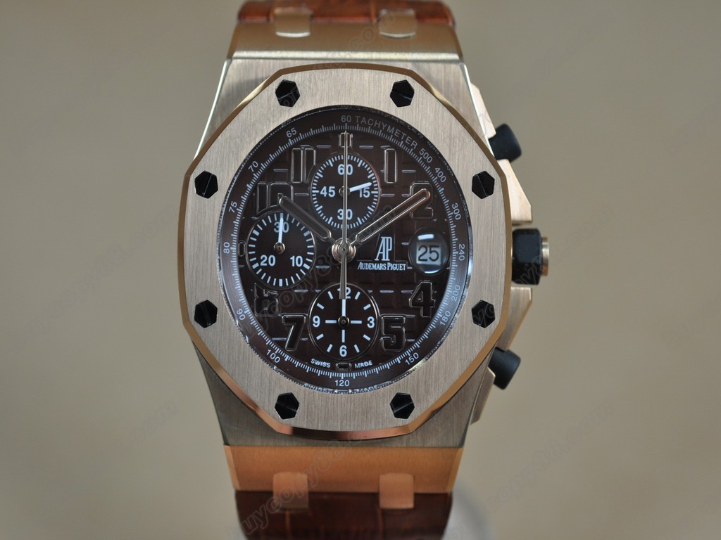 愛彼錶【男性用】 Royal Oak Chronograph RG/LE BrownAsia7750自動機芯搭載9