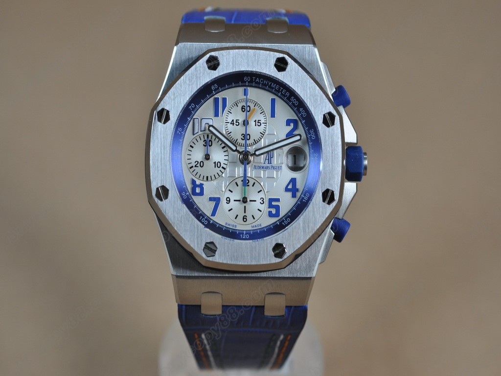 愛彼錶【男性用】 Royal Oak Chronograph SS/LE Wht/Blue Asia7750自動機芯搭載3