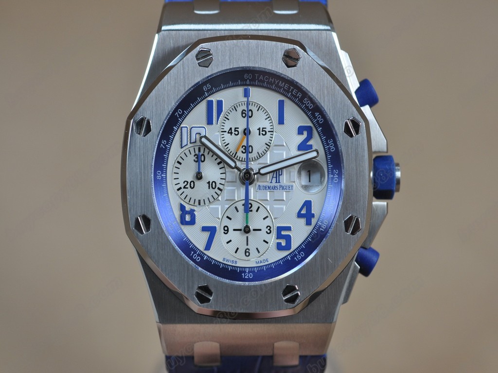 愛彼錶【男性用】 Royal Oak Chronograph SS/LE Wht/Blue Asia7750自動機芯搭載2