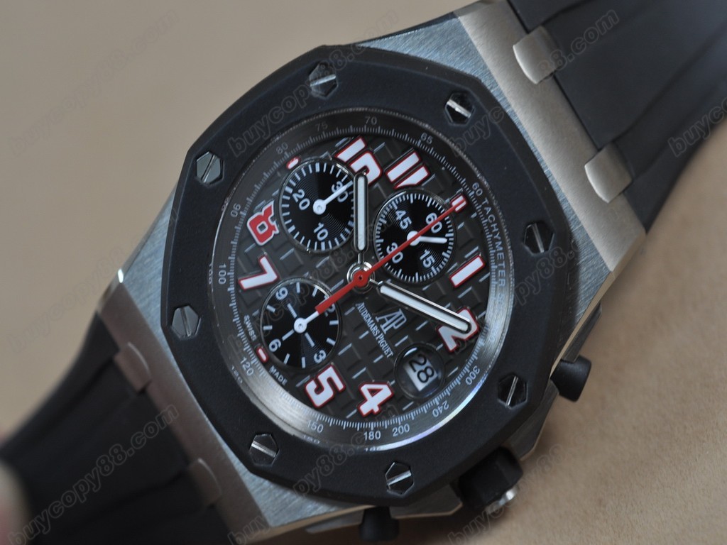 愛彼錶【男性用】 Royal Oak Chronograph TI/RU Grey/Blk AAsia7750自動機芯搭載9