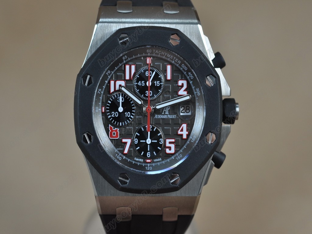 愛彼錶【男性用】 Royal Oak Chronograph TI/RU Grey/Blk AAsia7750自動機芯搭載1