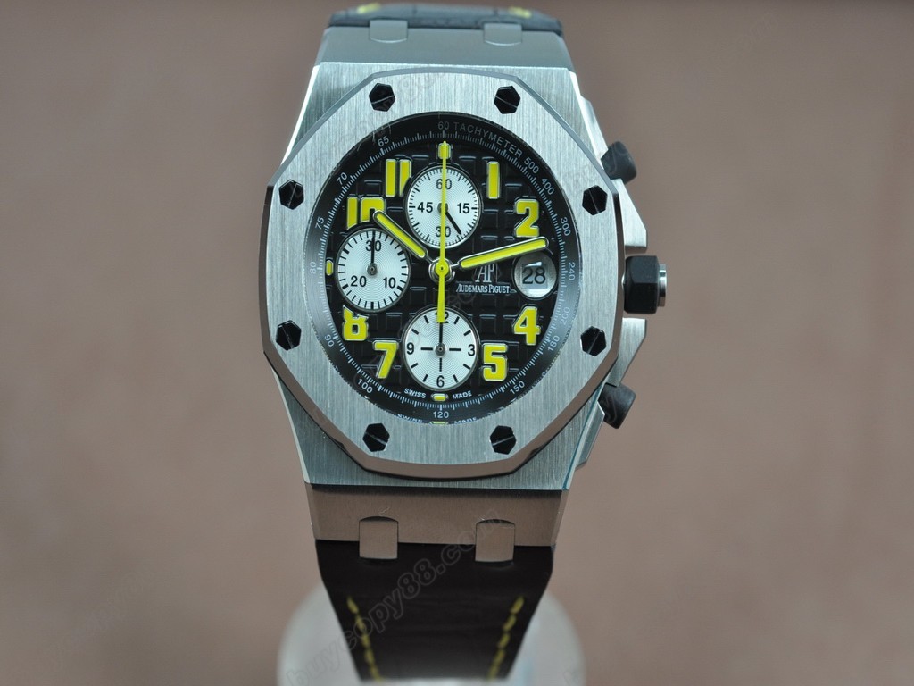 愛彼錶【男性用】Royal Oak Chronograph SS/LE Black/Yellow Asia7750自動機芯搭載3