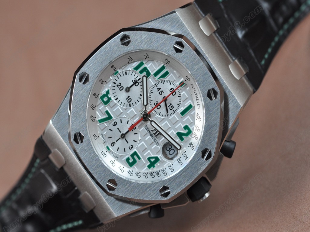 愛彼錶【男性用】Royal Oak Chrono Pride Of Mexico SS/RU Wht/Green Asia7750自動機芯搭載9