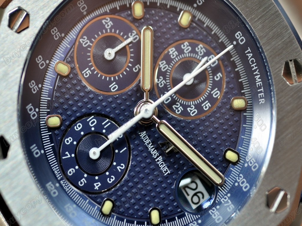 愛彼錶【男性用】Royal Oak Chrono SS/LE Blue dial Asia7750自動機芯搭載8