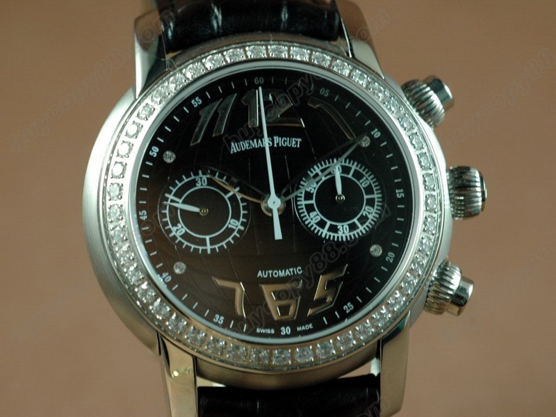 愛彼錶【男性用】Globe Chronograph Diam SS/LE Black Asia7750自動機芯搭載10