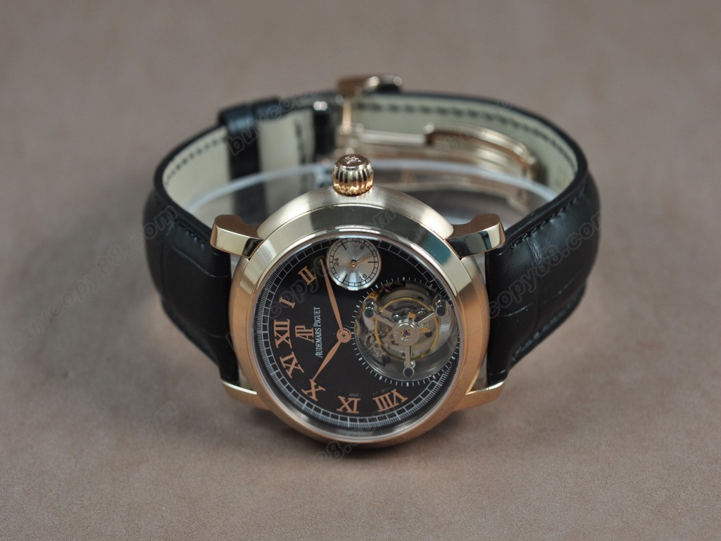 愛彼錶【男性用】Jules Audemars Classics Tourbillon RG/LE Black Flying Tourbillon手上鏈搭載0