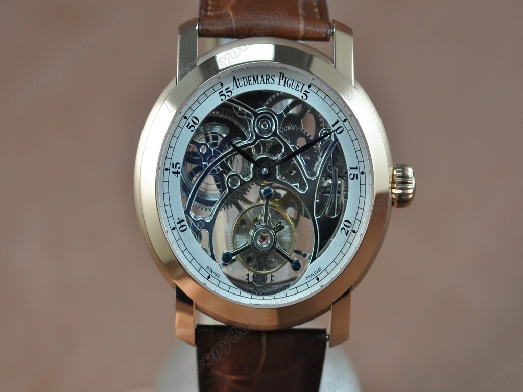 愛彼錶【男性用】 Jules Audemars Classics RG/LE White Flying Tourbillon 手上鏈搭載5