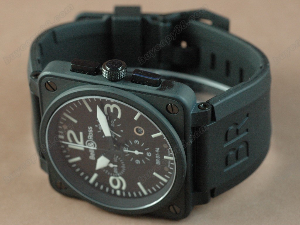 Bell & Ross【男性用】 BR Instrument 01-94 Limited Ed Chrono PVD Black 46mm Swiss Etaクオーツ搭載4