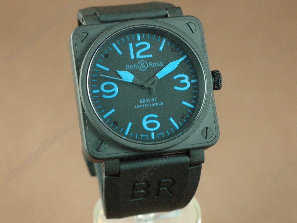 Bell & Ross【男性用】BR 01-092 PVD Black/White 46mm Asia Eta 2836-2オートマチック搭載8