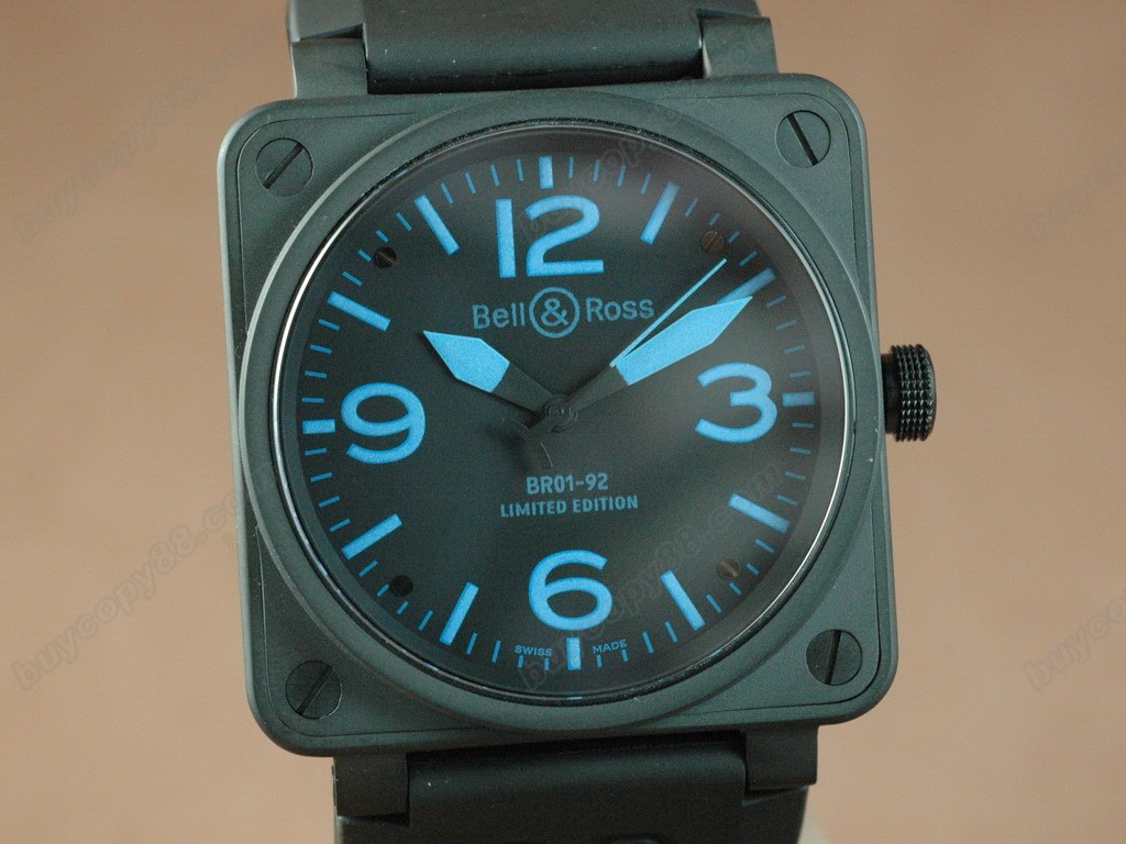 Bell & Ross【男性用】BR 01-092 PVD Black/White 46mm Asia Eta 2836-2オートマチック搭載5