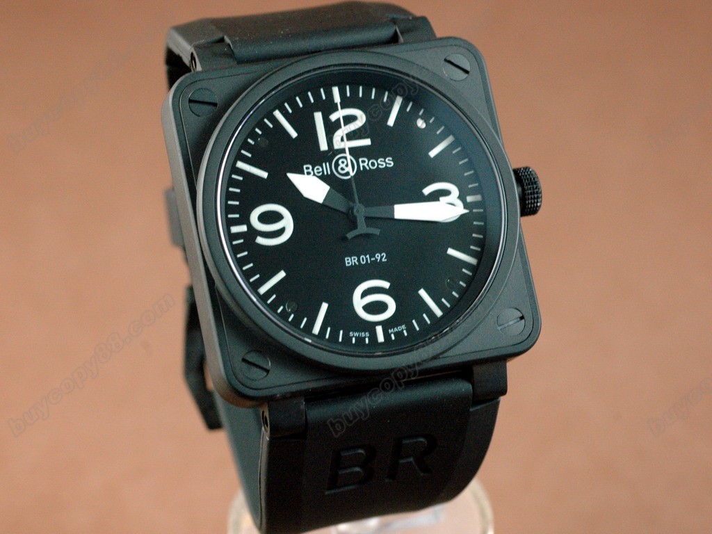 Bell & Ross【男性用】 BR 01-092 PVD Black/White 46mm Asia Eta 2836-2オートマチック搭載5