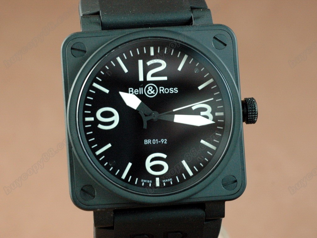 Bell & Ross【男性用】 BR 01-092 PVD Black/White 46mm Asia Eta 2836-2オートマチック搭載4