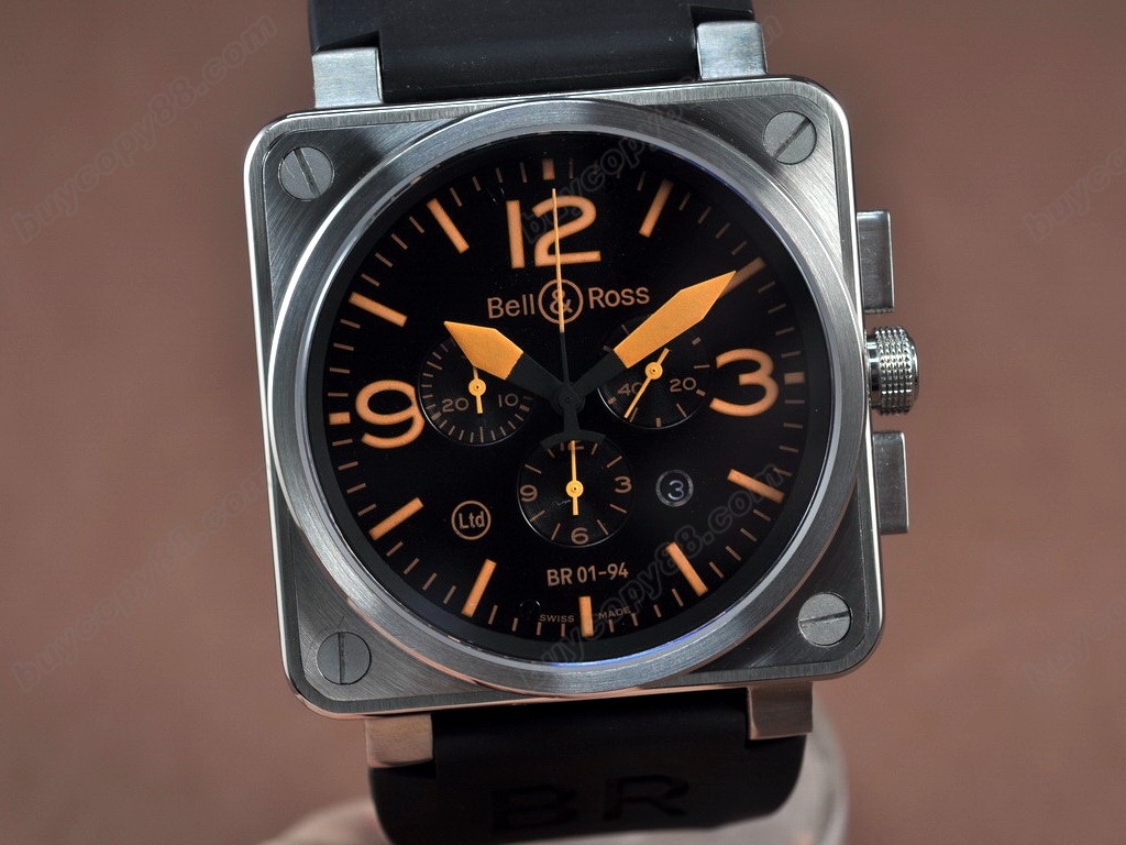 Bell & Ross【男性用】 BR Instrument 01-94 Chrono PVD Orange/Diams 46mm Swiss クオーツ搭載4