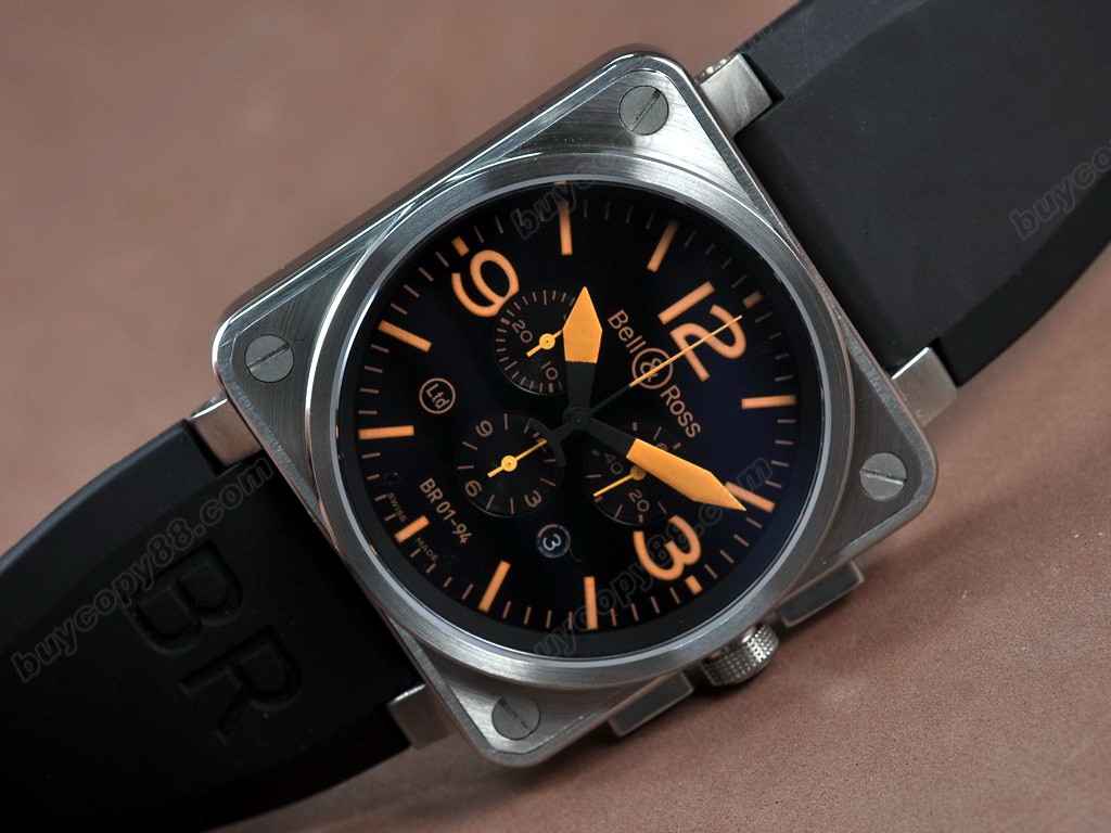 Bell & Ross【男性用】 BR Instrument 01-94 Chrono PVD Orange/Diams 46mm Swiss クオーツ搭載2