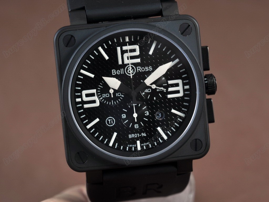 Bell & Ross【男性用】 BR Instrument 01-94 Chrono PVD C/F Black 46mmSwiss クオーツ搭載 3