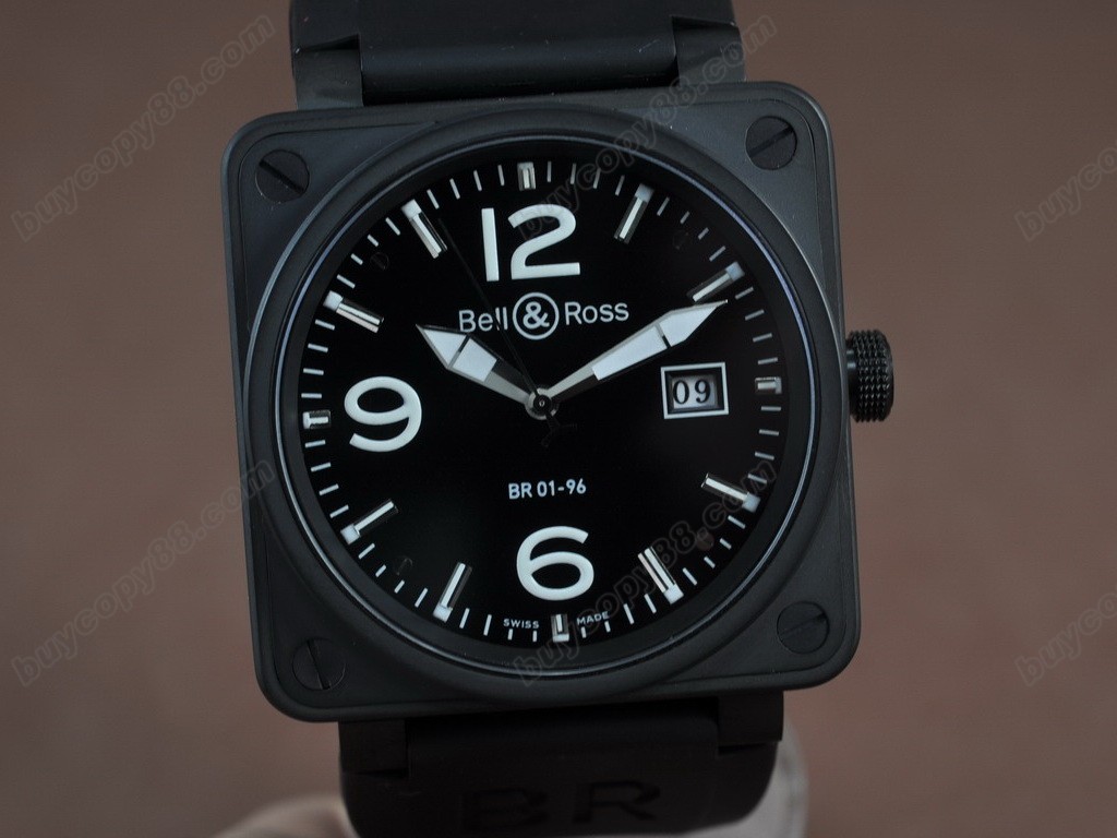 Bell & Ross【男性用】 BR 01-96 PVD Black/White 46mm Asia Eta 2836-2ートマチック搭載6