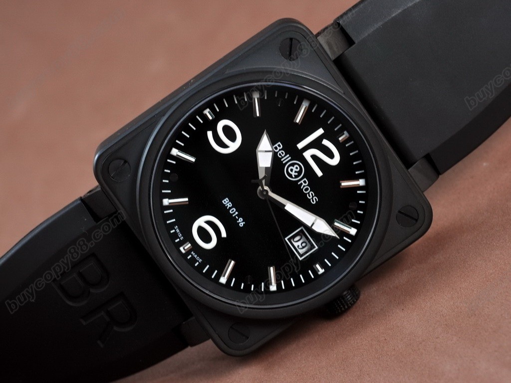 Bell & Ross【男性用】 BR 01-96 PVD Black/White 46mm Asia Eta 2836-2ートマチック搭載3